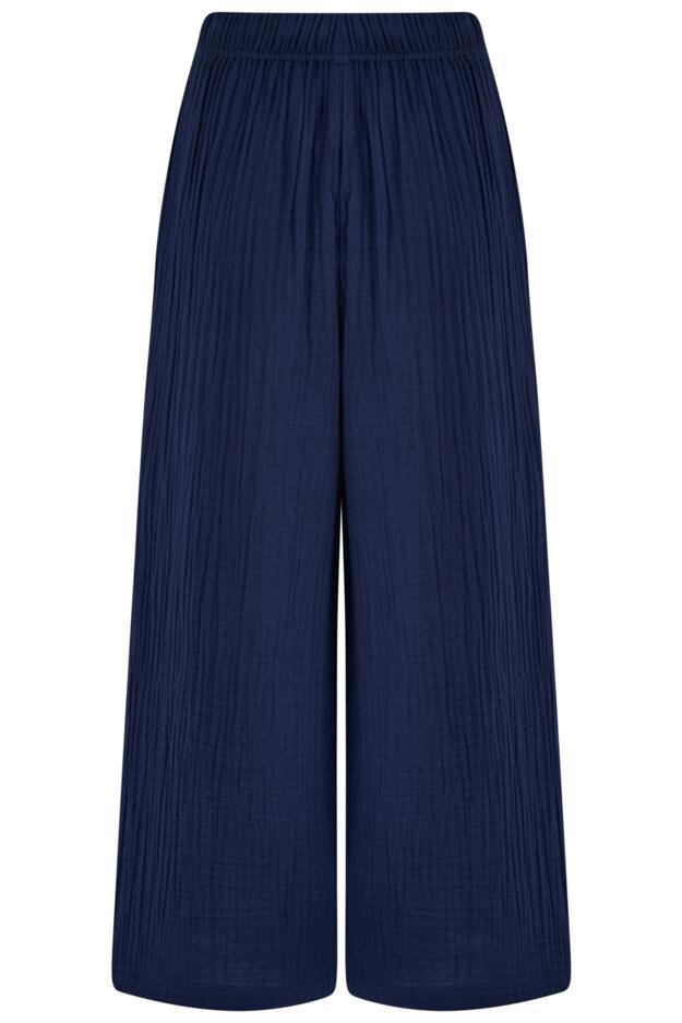 Woven Double Cloth Revere Collar Shirt & Cropped Trouser Pyjama Set