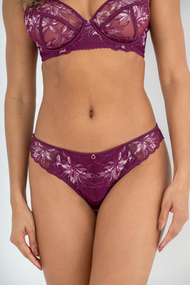 Sonnet Two-Tone Lace Midi Brazilian Brief 