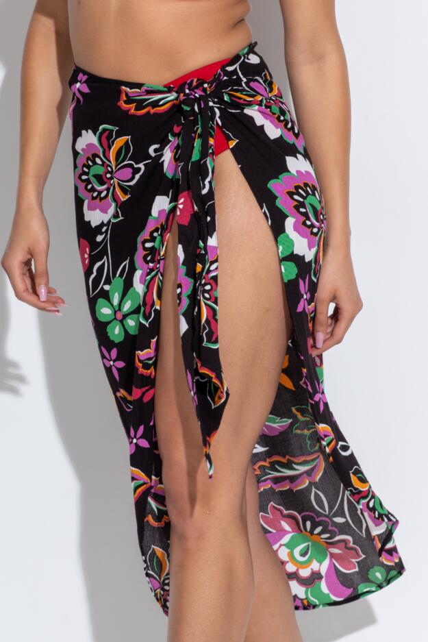 Crinkle Viscose Wrap Sarong Skirt
