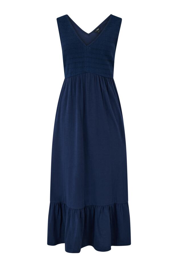 Crochet Bodice Cotton Slub Midi Dress