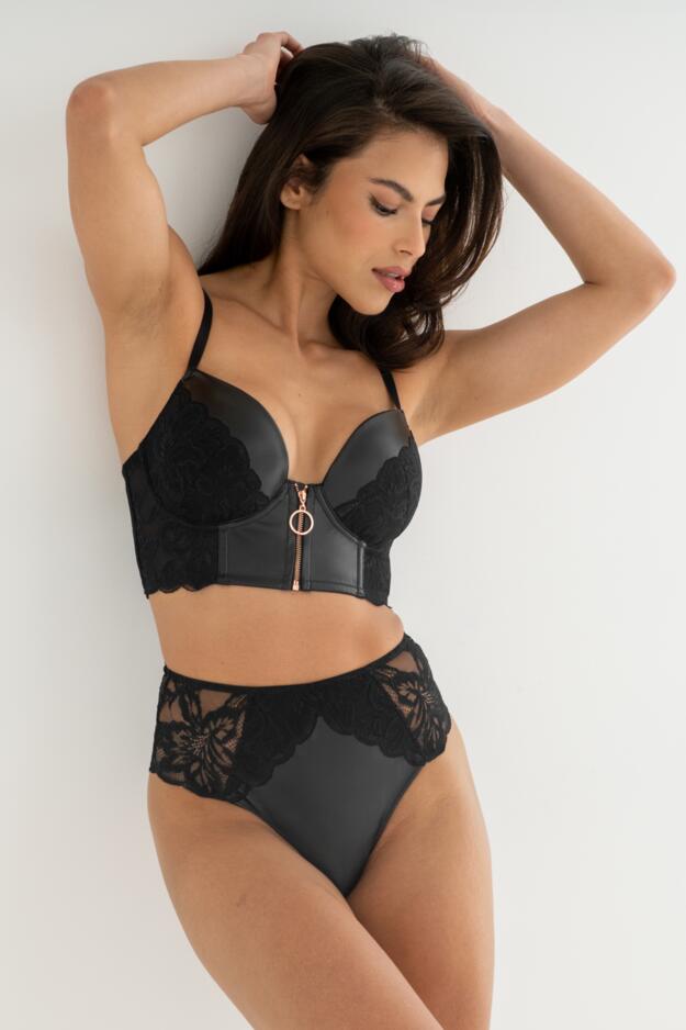 Onyx Zip Front Fastening Lightly Padded Longline