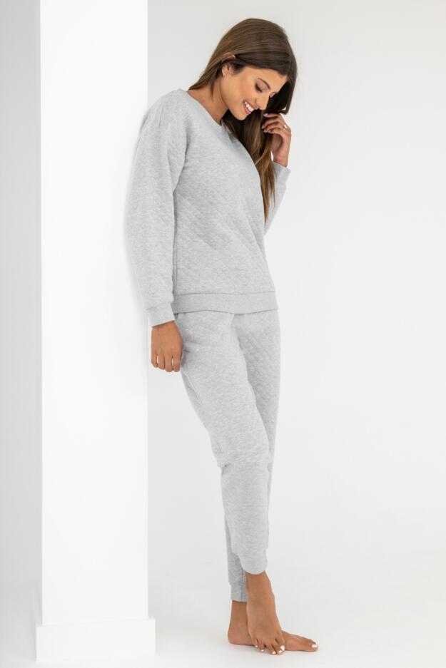 Quilted Lounge Sweatshirt and Jogger Co-Ord Set 