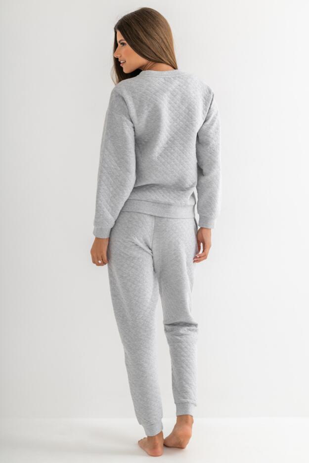 Quilted Lounge Sweatshirt and Jogger Co-Ord Set 