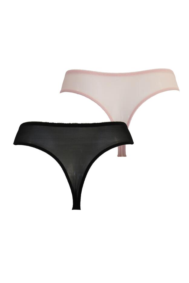 Mesh and Lace Thong 2 Pack