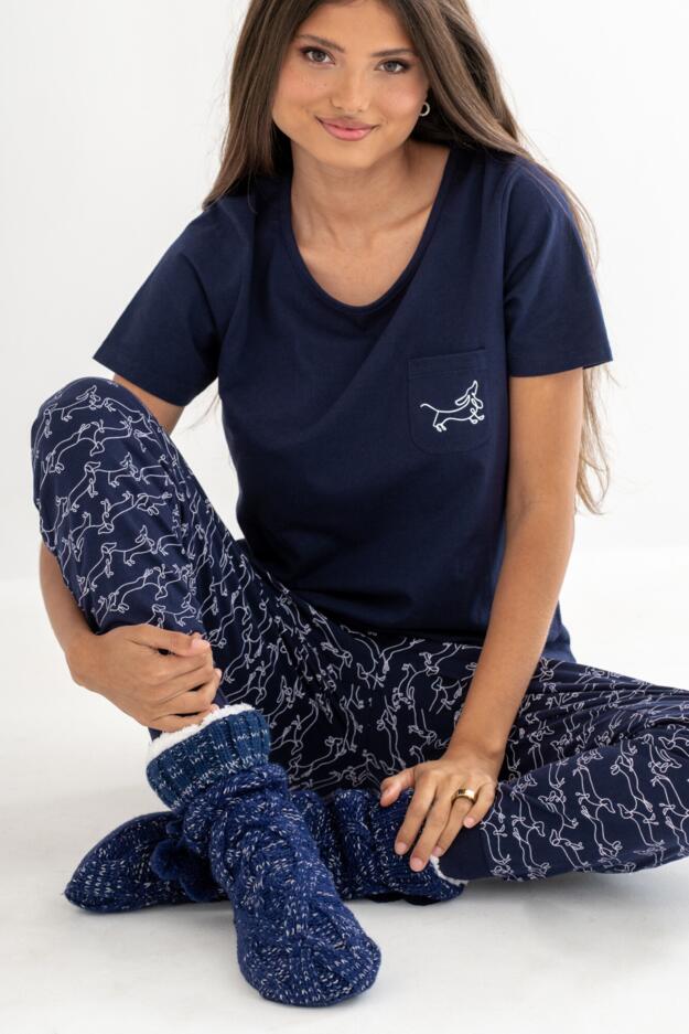 Cosy Cable Knit Lined Slipper Sock