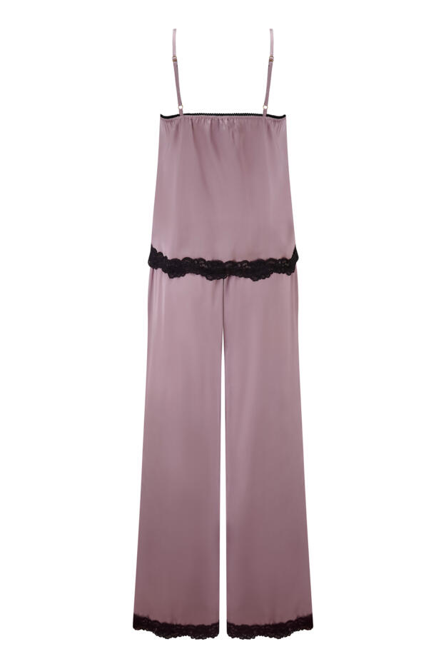 Dusk Satin and Lace Cami and Trouser Pyjama Set