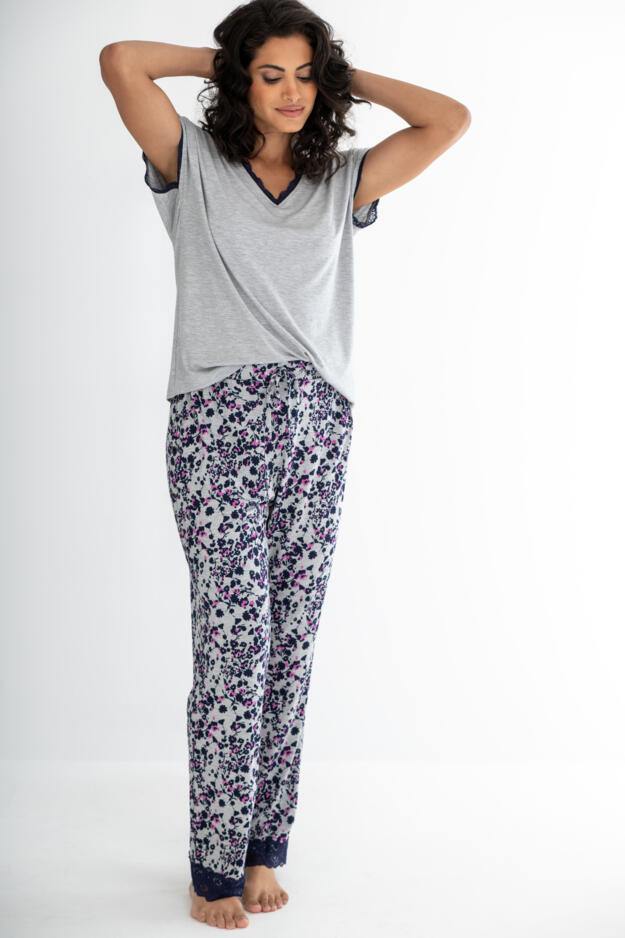 Sofa Loves Lace T-Shirt and Trouser Pyjama Set