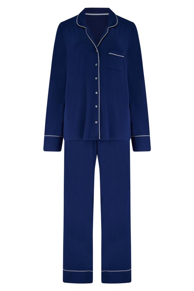 Bamboo Jersey Button Through Revere Collar Pyjama Set
