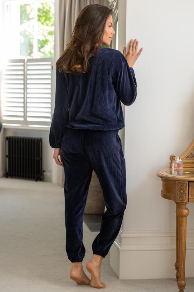 Ribbed Cosy Fleece Lounge Pyjama Set