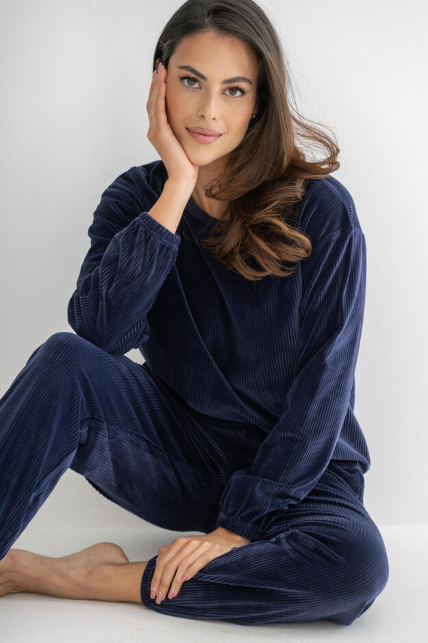 Ribbed Cosy Fleece Lounge Pyjama Set