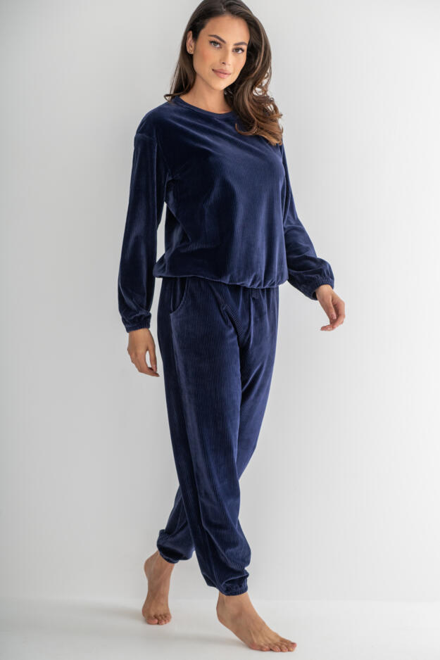 Ribbed Cosy Fleece Lounge Pyjama Set