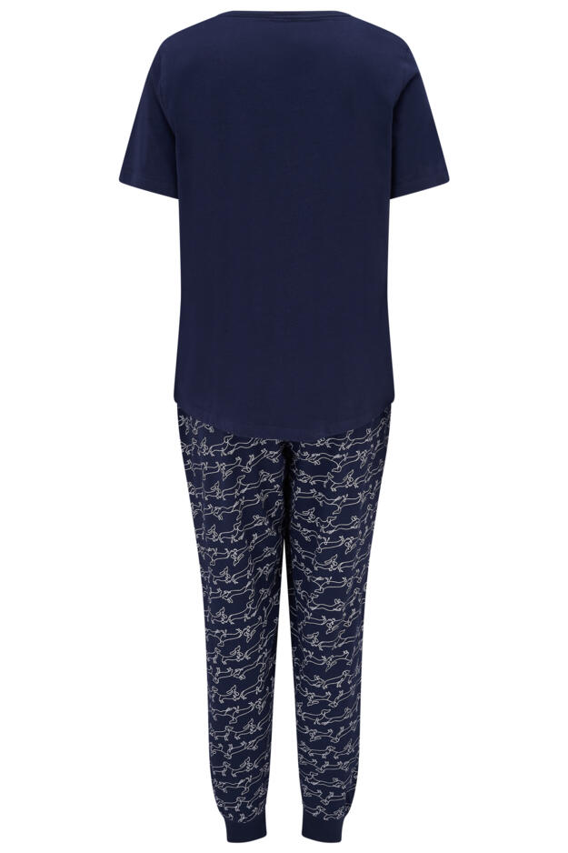 Jersey Cotton Daschund Short Sleeve Pyjama Set