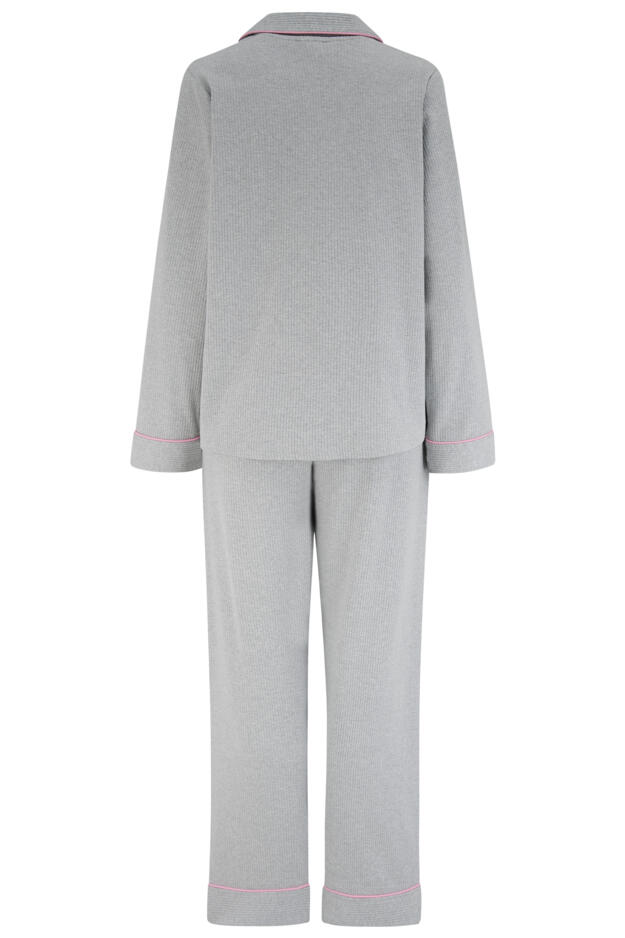 Ribbed Jersey Revere Collar Pyjama Set