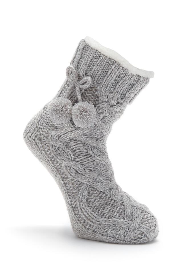 Cosy Cable Knit Lined Slipper Sock 