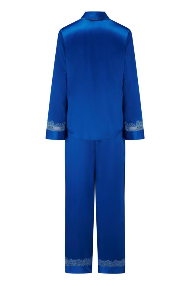 Dusk Satin and Lace Revere Collar Pyjama Set