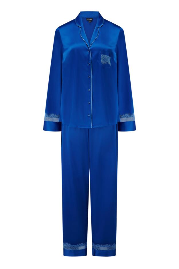 Dusk Satin and Lace Revere Collar Pyjama Set