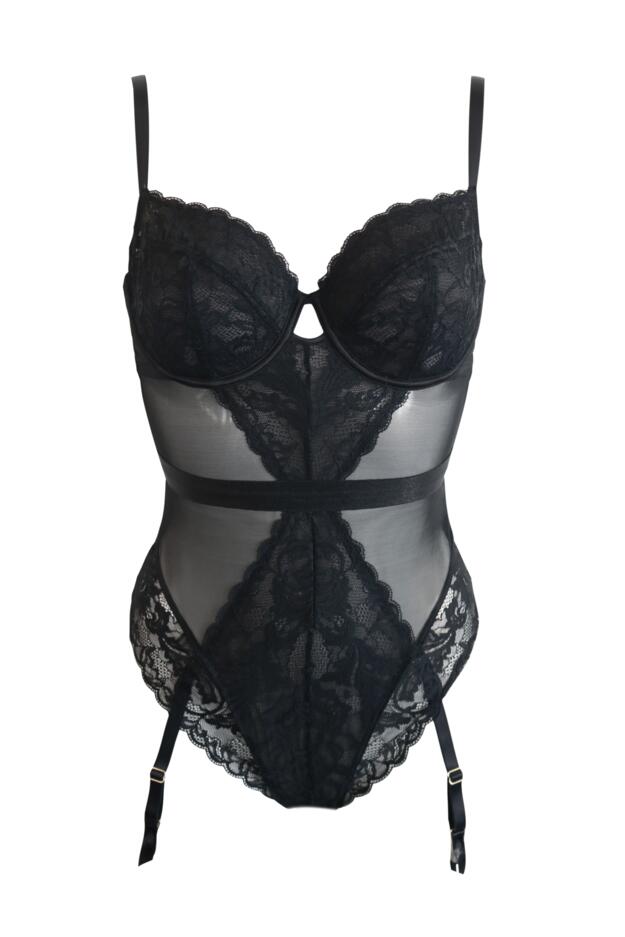 For Your Eyes Only Non-Padded Suspender Crotchless Body