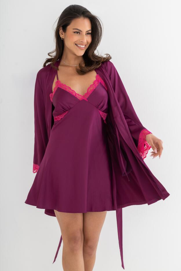 Dusk Satin Lace Chemise