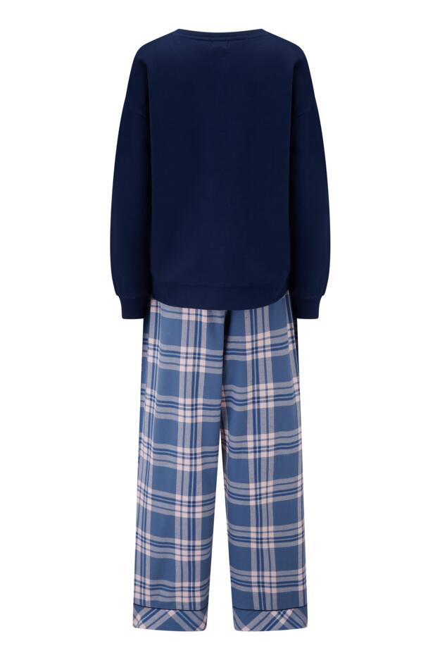Pour Moi Logo Sweatshirt  Cosy Check Pyjama Set 