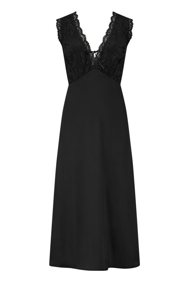 Dusk Satin & Lace Plunge Midi Chemise