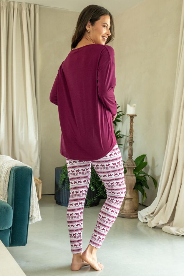 Soft Touch Jersey Fairisle Legging Pyjama Set