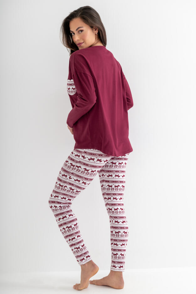 Soft Touch Jersey Fairisle Legging Pyjama Set