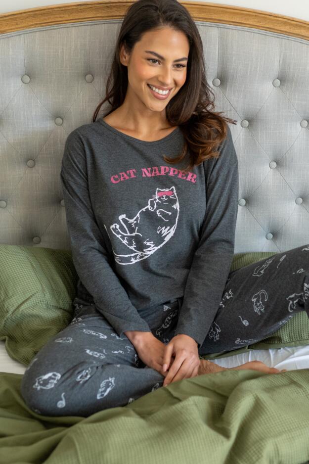Jersey Cotton Cat Pyjama Set