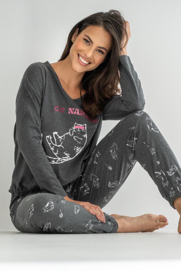 Jersey Cotton Cat Pyjama Set