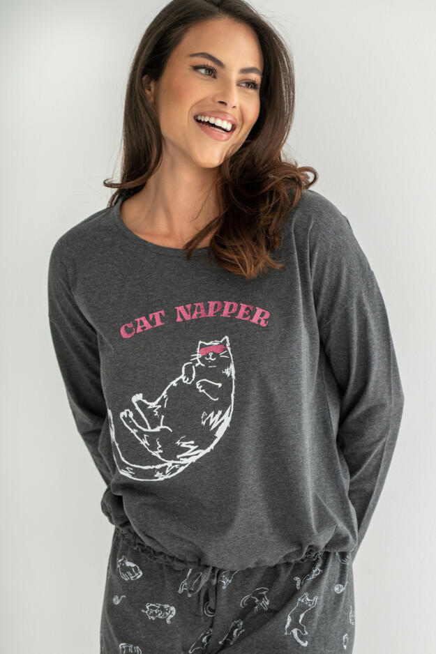 Jersey Cotton Cat Pyjama Set