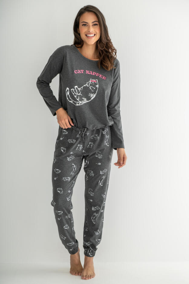 Jersey Cotton Cat Pyjama Set