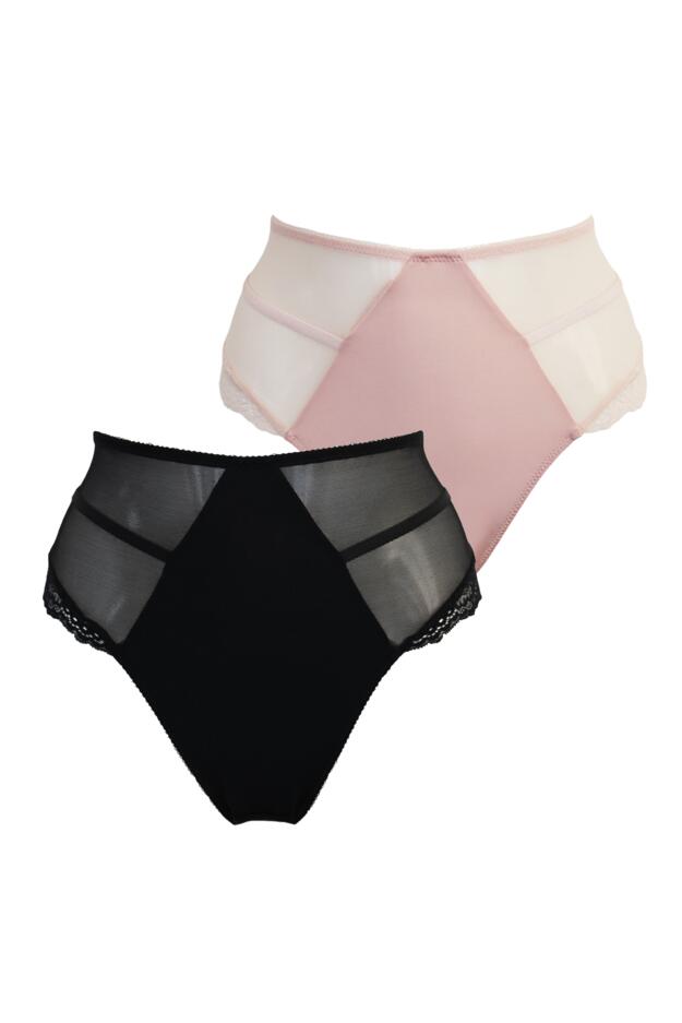 Mesh and Lace Deep Brief 2 Pack