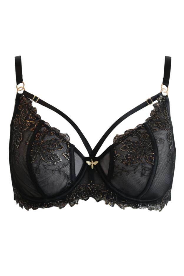 Queen Bee Gold Embroidery Non-Padded Bra 