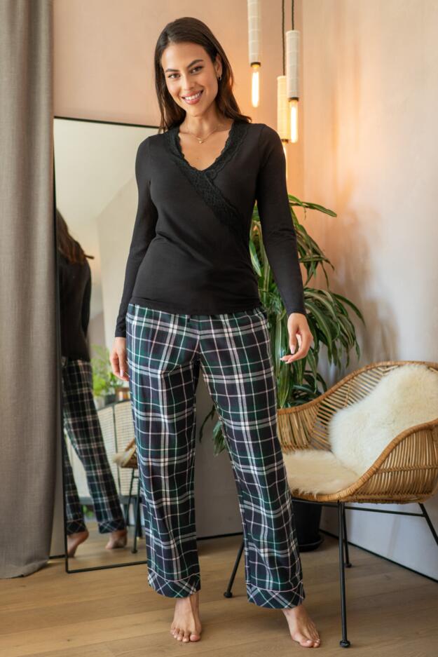 Cosy Check PJ Trouser & Long Sleeve Top Gift Bundle