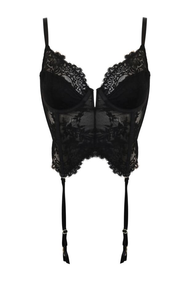 Nova Eyelash Lace Basque Set