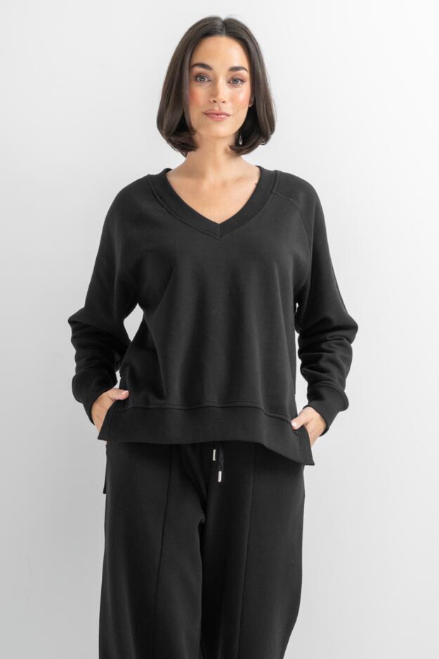 The Softest Off Duty Relaxed V-Neck Sweatshirt