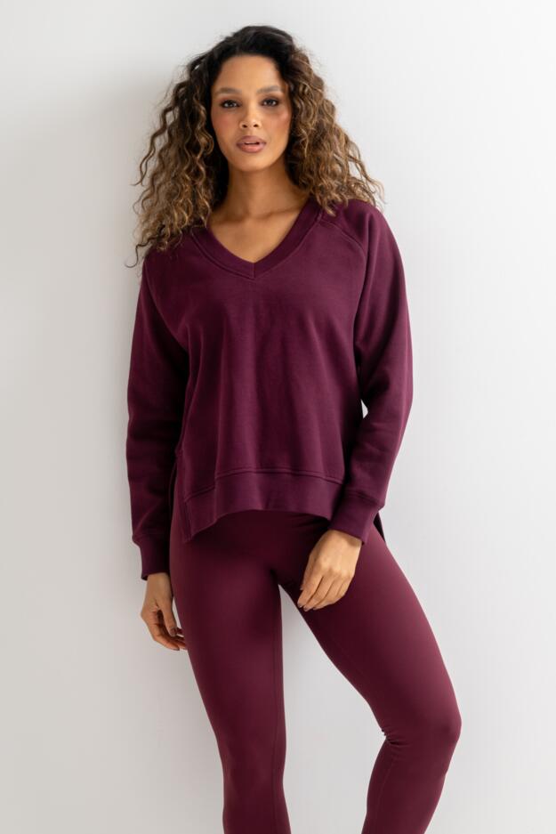 The Softest Off Duty Relaxed V-Neck Sweatshirt
