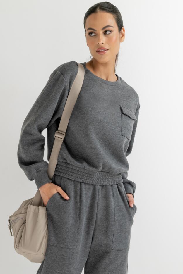 The Softest Off Duty Relaxed Pocket Sweatshirt 