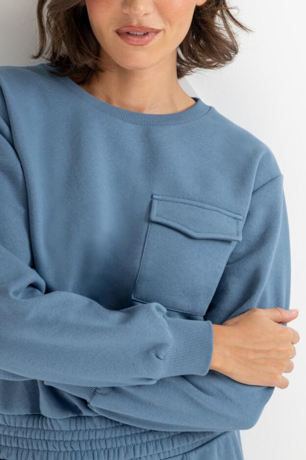 The Softest Off Duty Relaxed Pocket Sweatshirt 