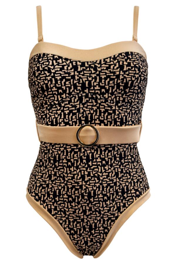Casablanca Removable Straps Belted Control Swimsui