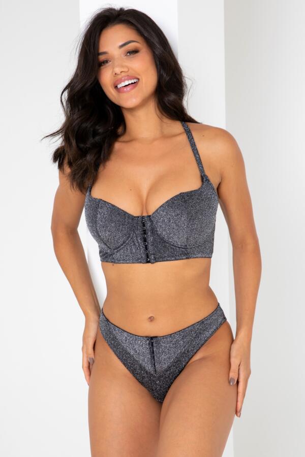 All That Glitters Lightly Padded Front Fastening Longline Bra