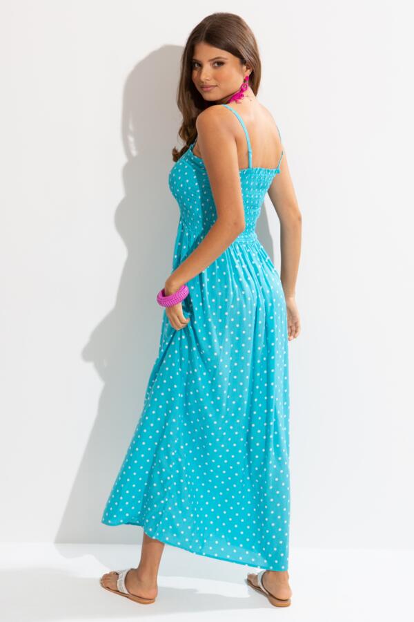 Removable Straps Shirred Bodice Maxi Dress