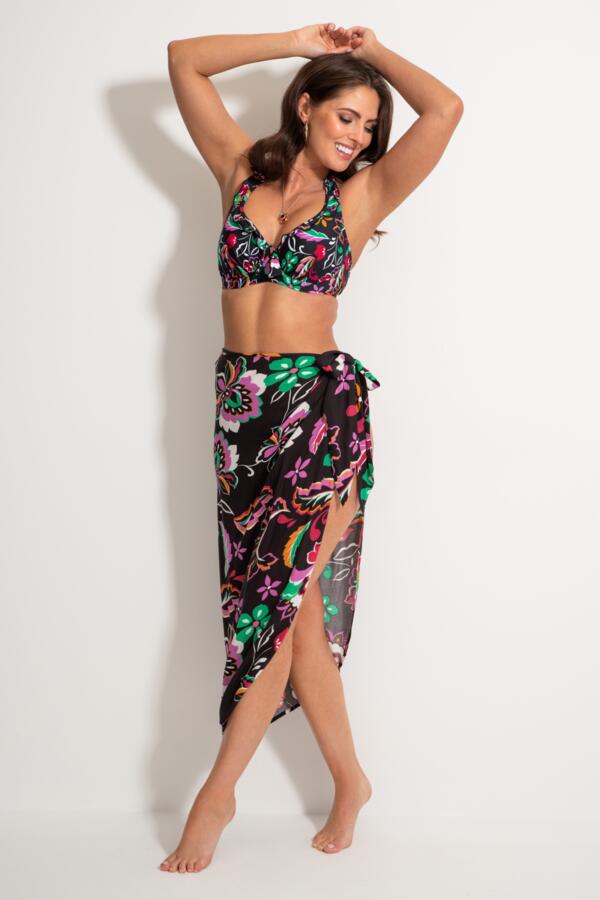 Crinkle Viscose Wrap Sarong Skirt