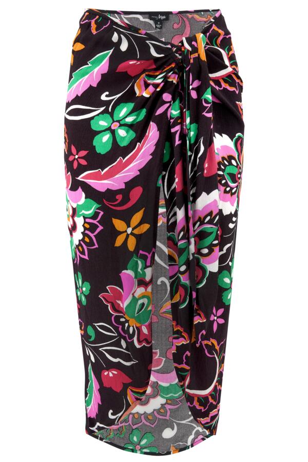 Crinkle Viscose Wrap Sarong Skirt