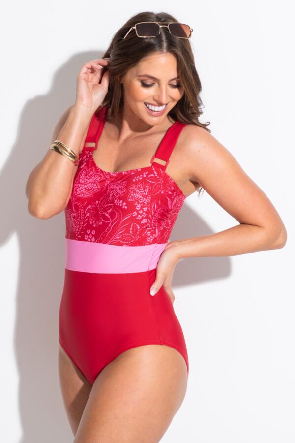 Palm Springs Colour Block Tummy Control Swimsuit