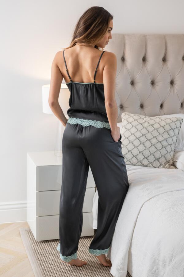 Dusk Satin and Lace Cami and Trouser Pyjama Set