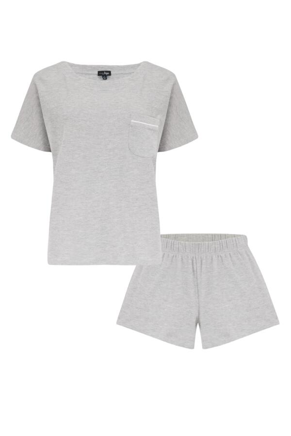 Waffle Pocket Detail Top and Short Loungewear Set