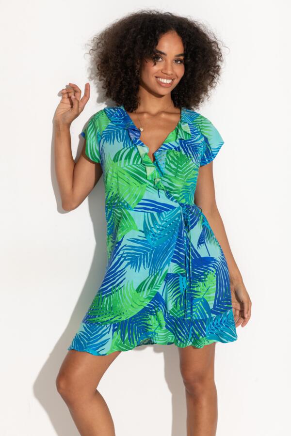 LENZING™ ECOVERO™ Viscose Frill Wrap Beach Dress