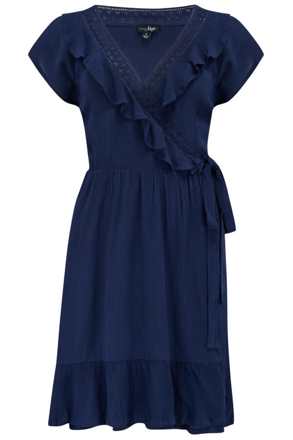 LENZING™ ECOVERO™ Viscose Crinkle Frill Wrap Beach Dress