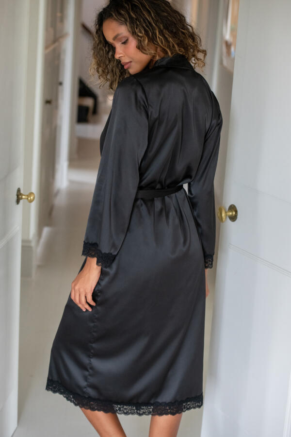 Dusk Satin Kimono Sleeve Midi Gown