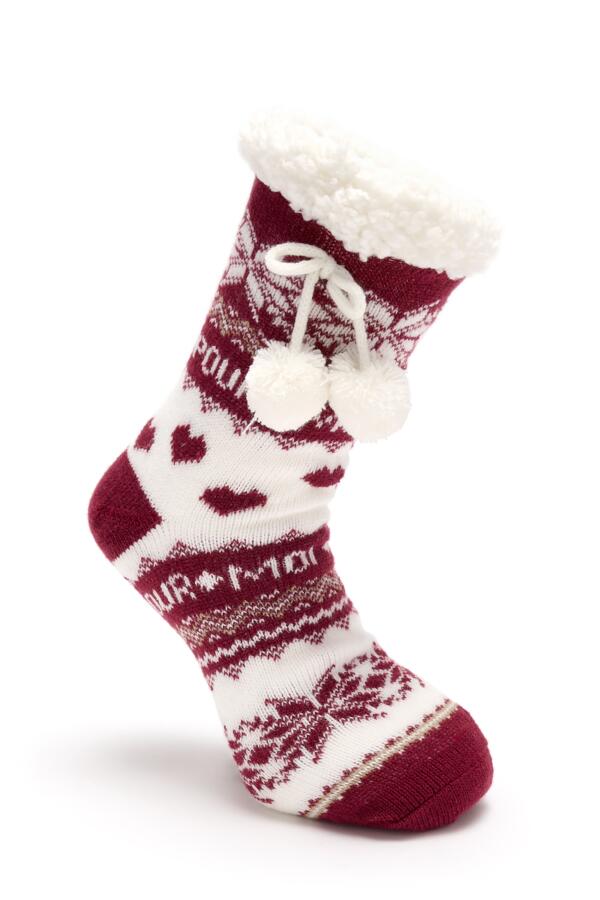 Cosy Fairisle Knit Lined Slipper Sock